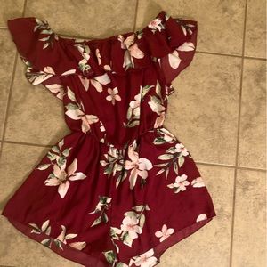 Charlotte Russe floral shorts romper